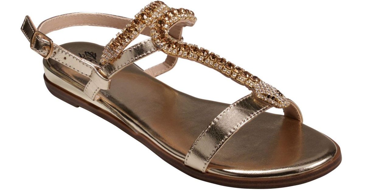 Gc Shoes Lidia Slingback Flat Sandals in Metallic | Lyst