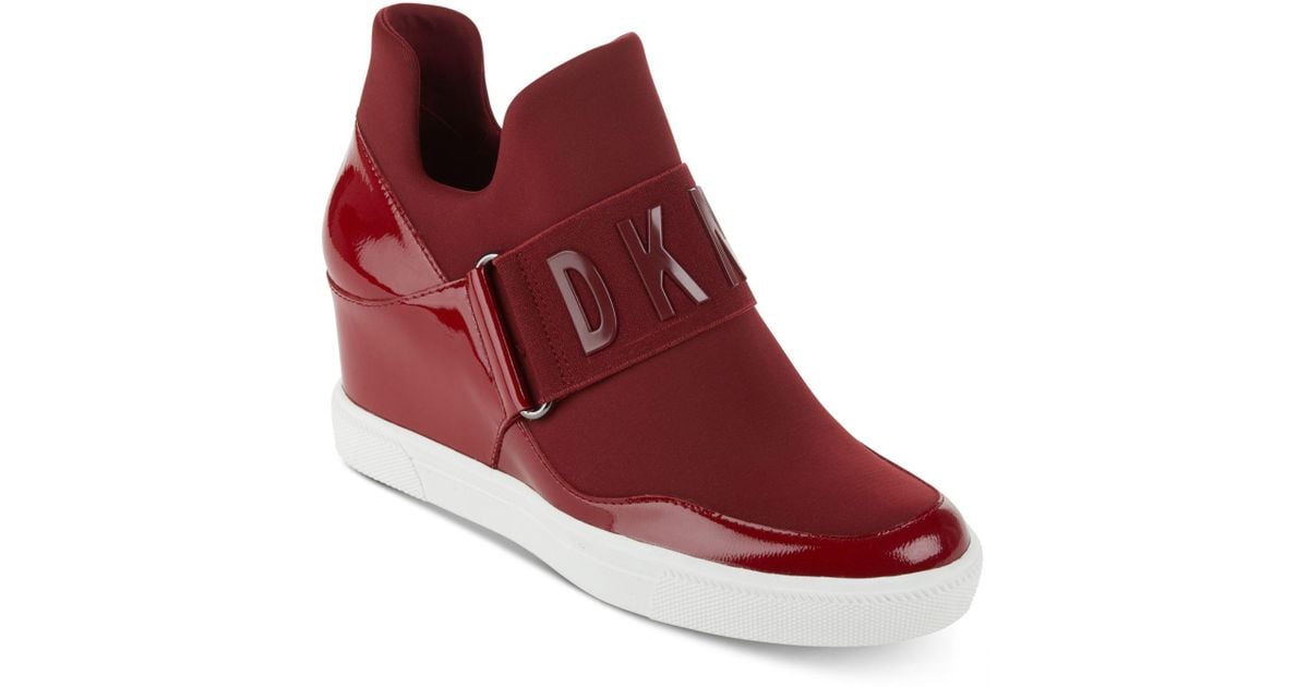 dkny cosmos platform sneakers red