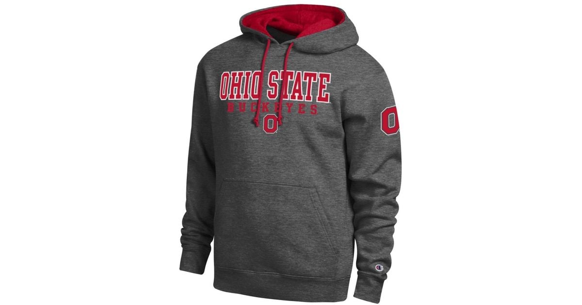 Champion Ohio State Buckeyes Contrast Hoodie in Gray for Men | Lyst