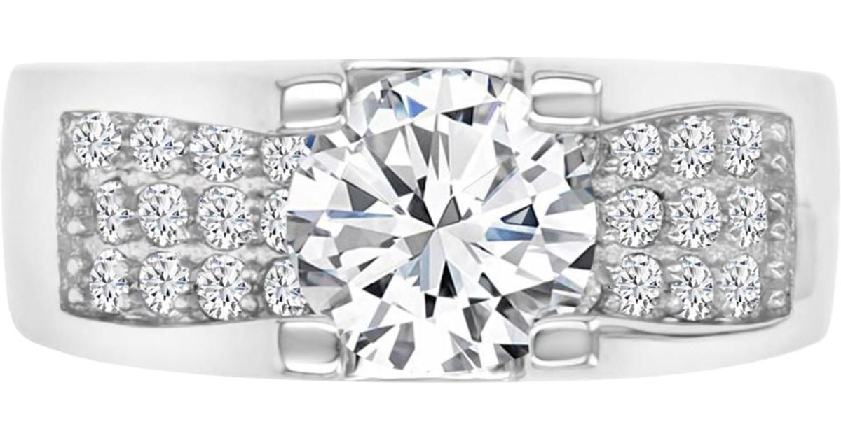 Macy's Cubic Zirconia Sterling Silver Ring in Metallic Lyst