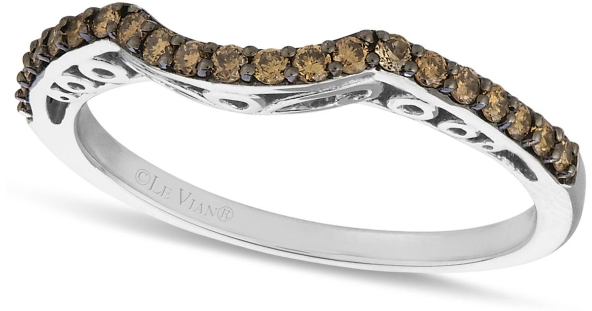 Le Vian Chocolate Diamond Wedding Band (1/4 Ct. T.w.) In 14k White Gold