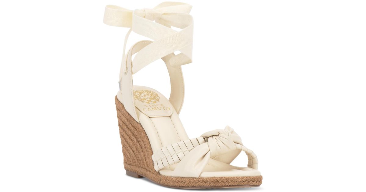 Vince Camuto Roreka LaceUp Leather/Suede Espadrille Heel 
