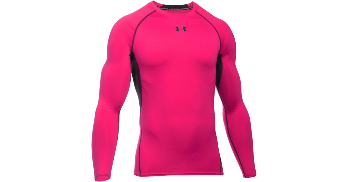 Under Armour Men's Heatgear® Long-sleeve Compression Shirt in Pink for ...