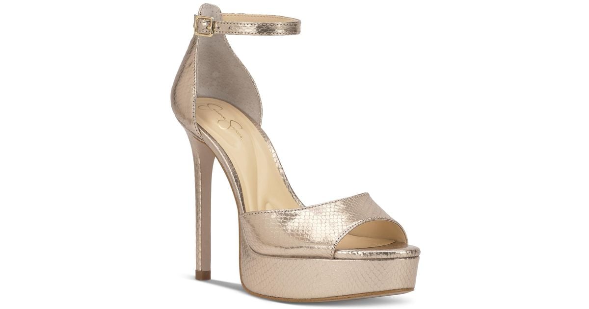 Jessica Simpson Sohilea Two-piece Platform Dress Sandals in Metallic | Lyst
