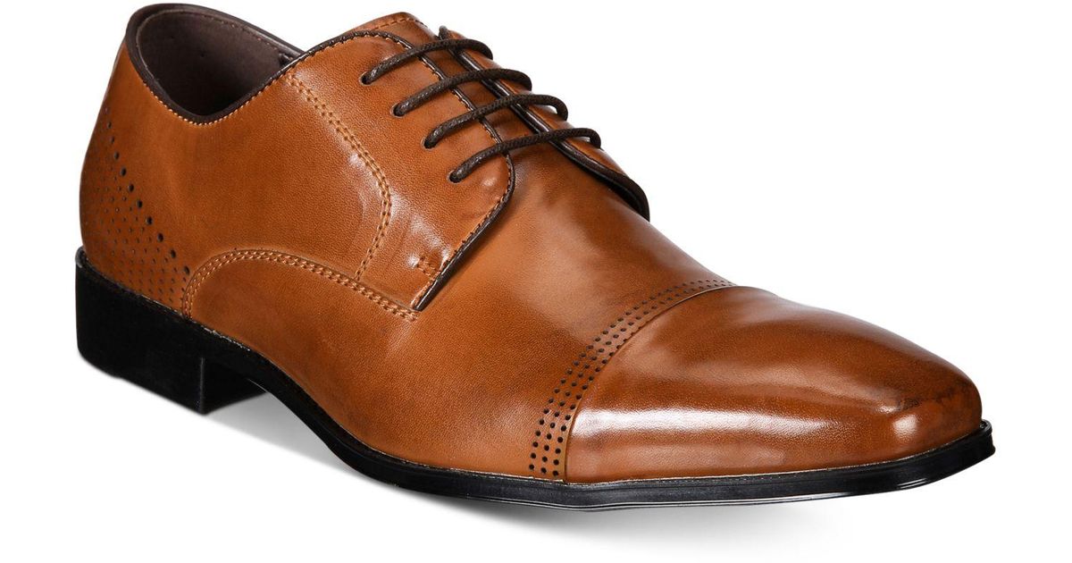 Kenneth Cole Leather Lesson Plan Oxfords in Cognac (Brown) for Men | Lyst