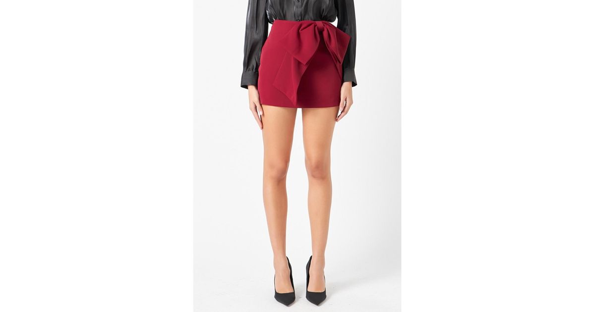 Endless Rose Bow Mini Skort in Red
