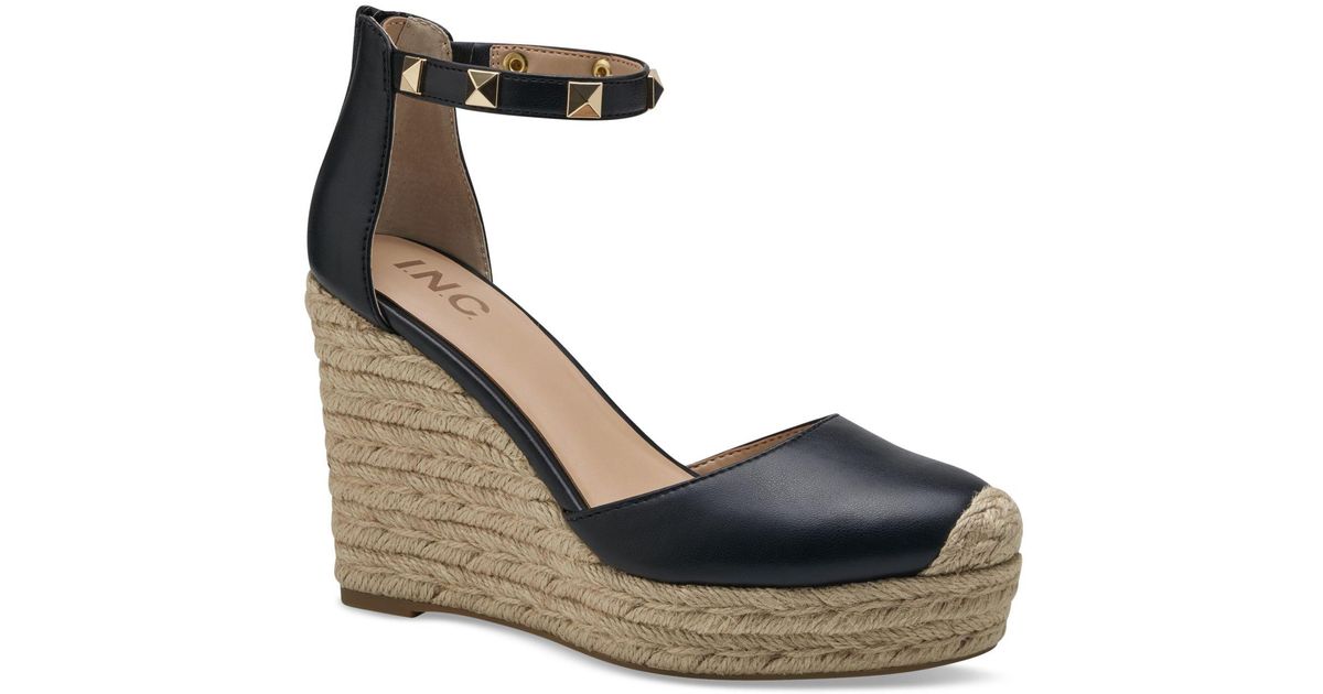 INC International Concepts Masin Closedtoe Wedge Espadrilles, Created For Macy's in Metallic Lyst