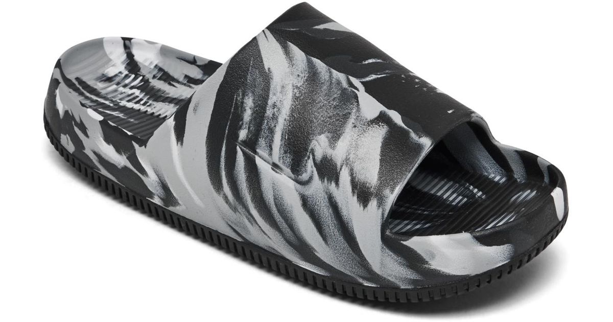 Nike Calm Marbled Slide Sandals From Finish Line in Black for Men Lyst
