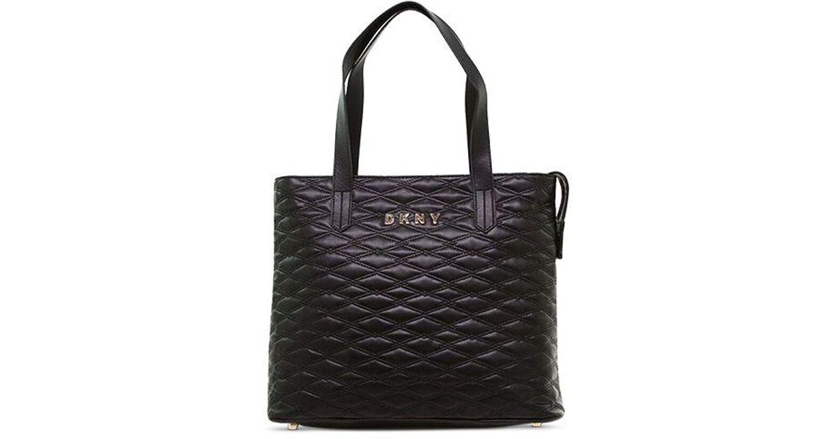 dkny quilted tote
