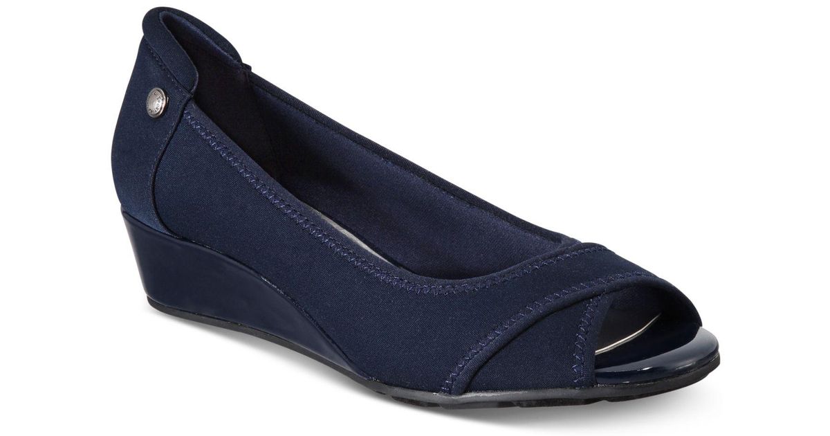 anne klein corner wedge heels