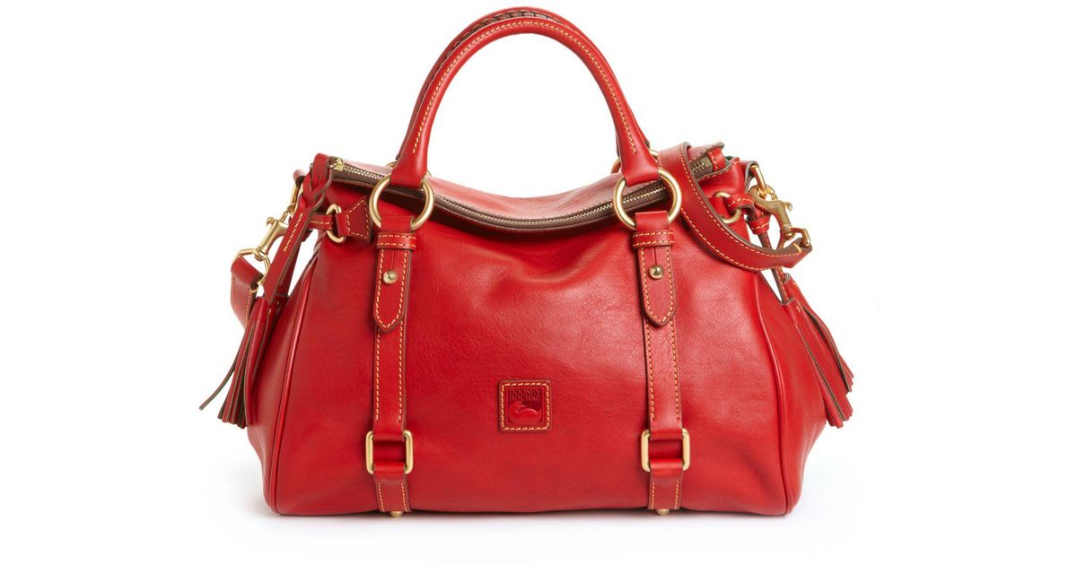 Dooney & Bourke Handbag, Florentine Vachetta Small Satchel in Red/Gold ...