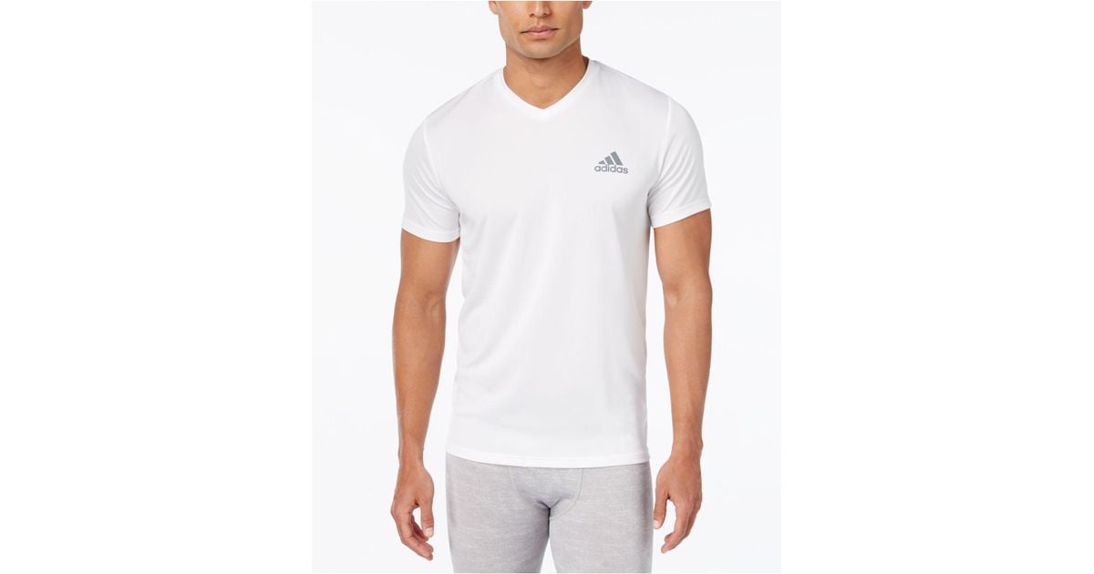 adidas Men's V-neck Climalite T-shirt in White for Men | Lyst