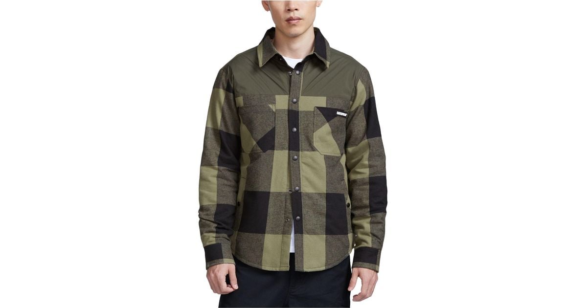 Caterpillar Flannel Black Insulated Shirt Jacket in Gray for Men Lyst