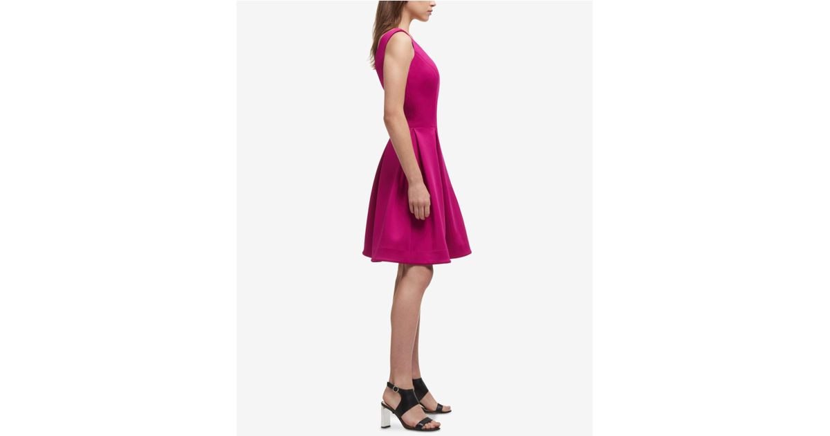 fuschia fit and flare dress