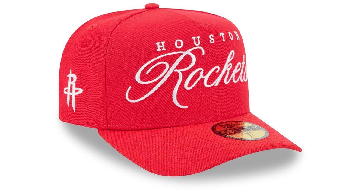 Kd Rockets Hat KTZ Houston Rockets 2025 Nba Draft A-frame 59fifty Fitted Hat in Red ...