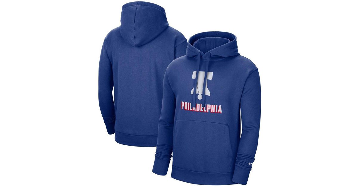 Nike Blue Philadelphia 76ers 2020/21 City Edition Essential Logo Fleece ...
