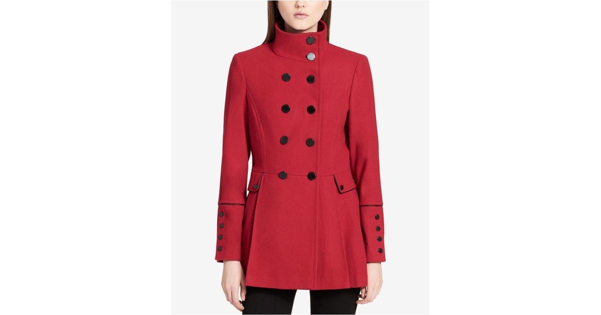 calvin klein skirted peacoat