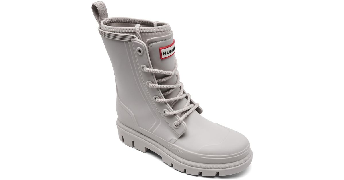 HUNTER Damen Gummistiefel Diana – Wasserdicht, Neopren-Obermaterial, Schnürbar – Stylischer Regenstiefel