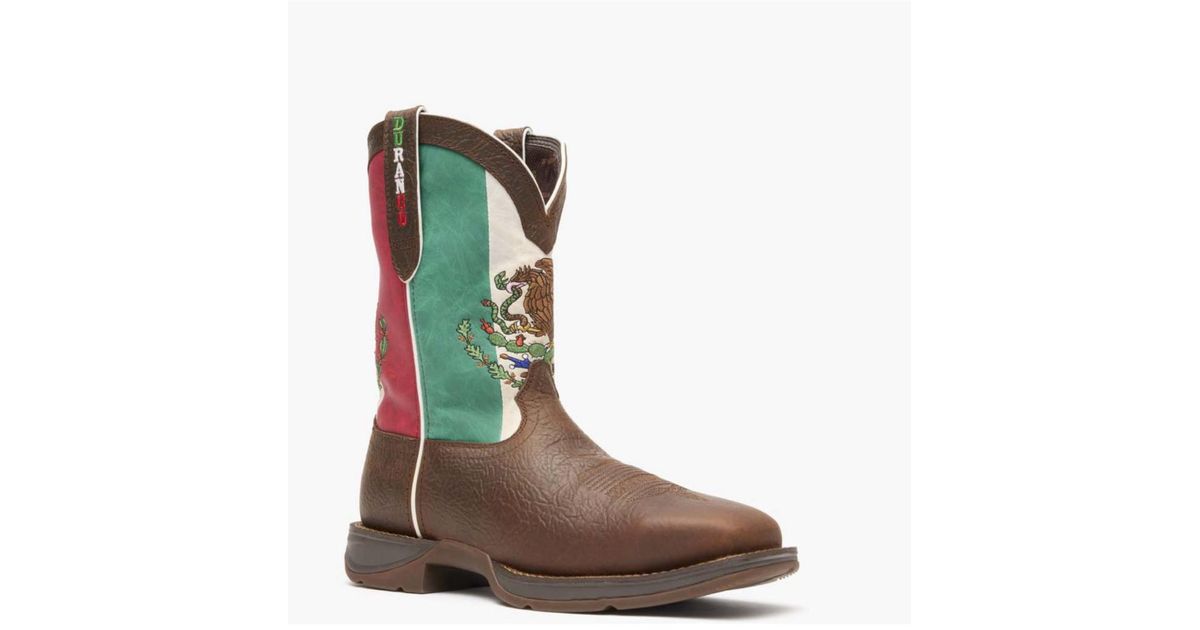 Durango Rebel By Steel Toe Mexico Flag Western Boot in Brown for Men | Lyst