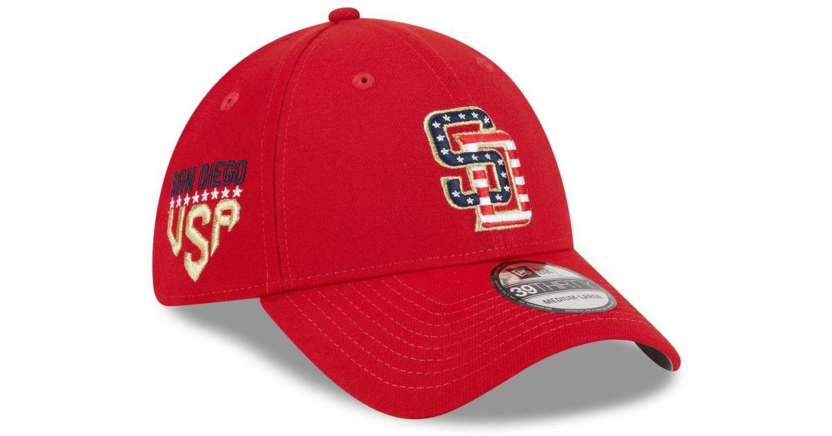 KTZ Red San Diego Padres 2023 Fourth Of July 39thirty Flex Fit Hat for