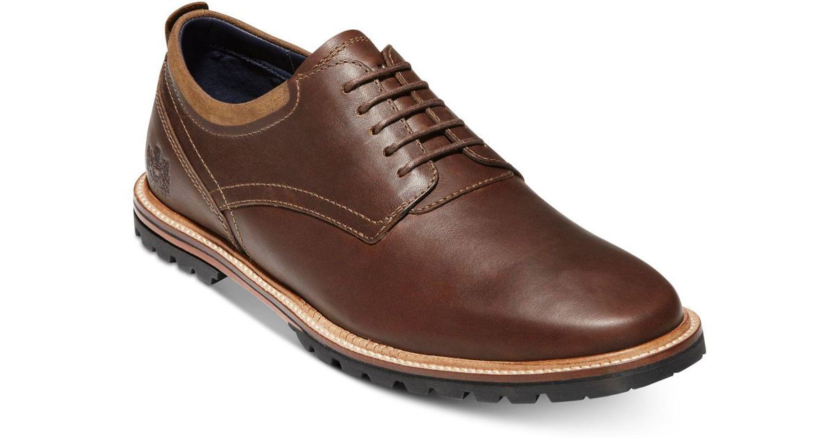 Cole Haan Ripley Grand Pointtoe Leather Oxfords in Cognac
