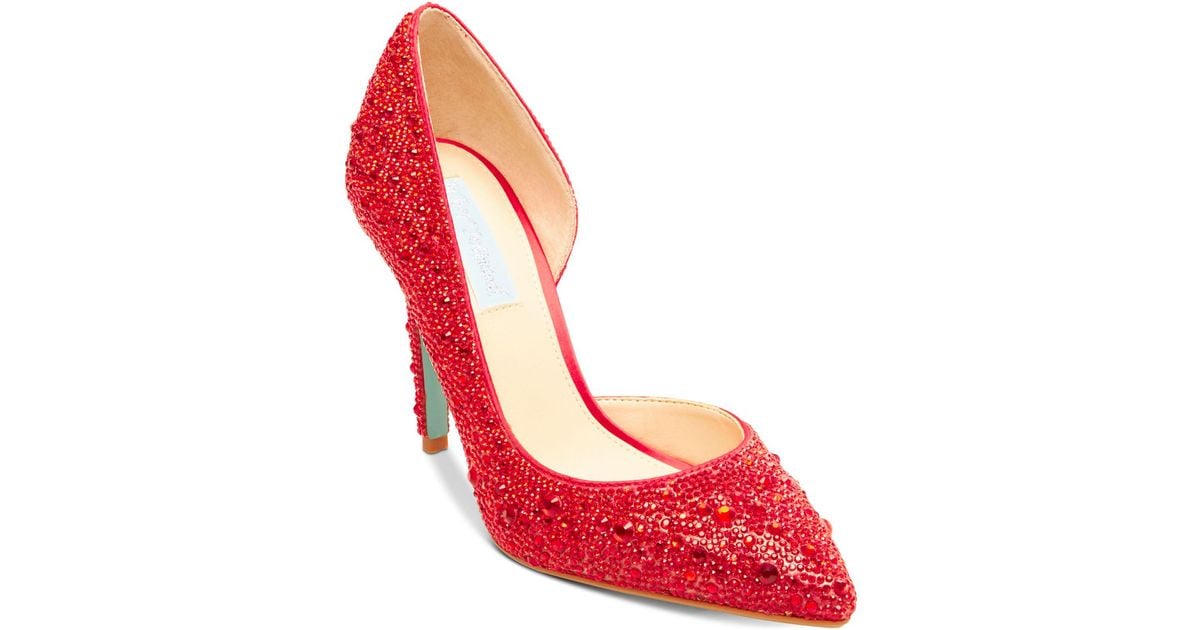 Betsey Johnson Synthetic Hazil Evening Pumps in Red | Lyst