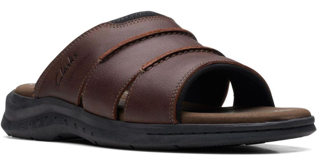 Clarks Walkford Easy Slide Sandals in Brown for Men | Lyst
