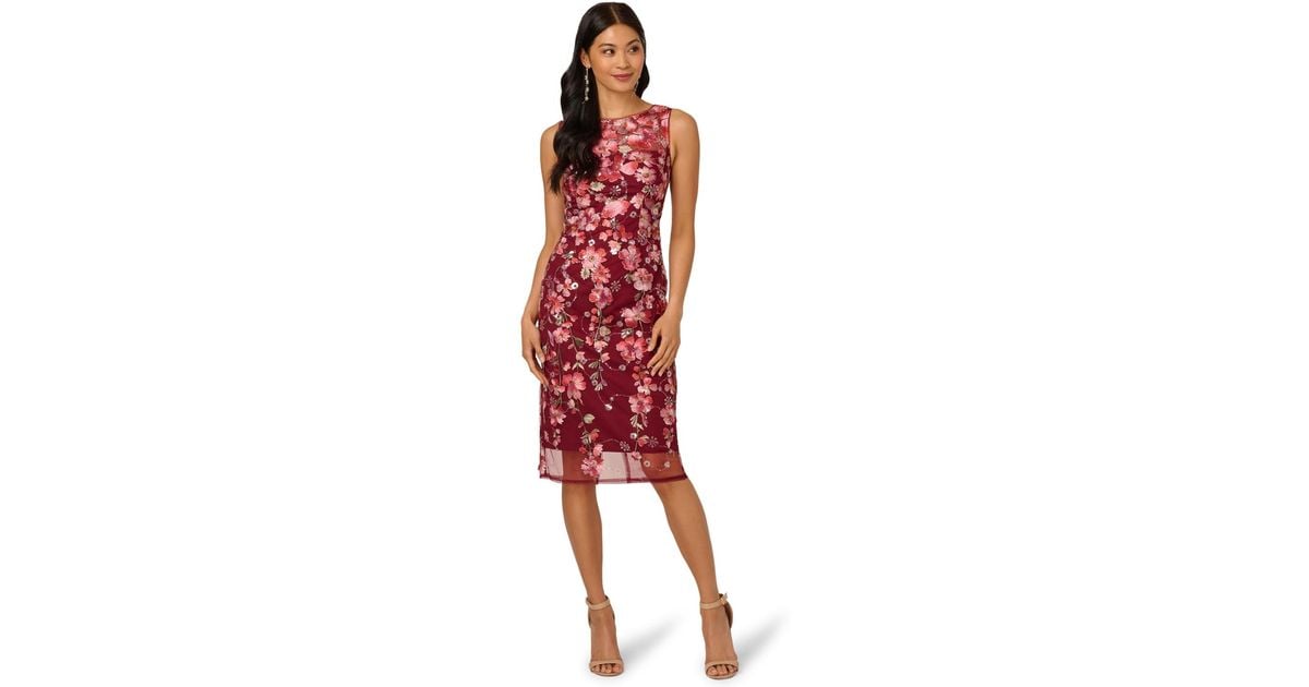 estella embroidered mini dress Adrianna Papell Floral Embroidered Flounce Dress main image 1