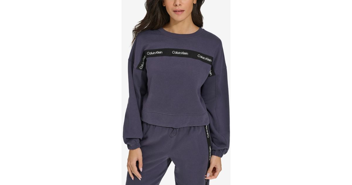 Calvin klein performance tonal tape crew sweatshirt 2025