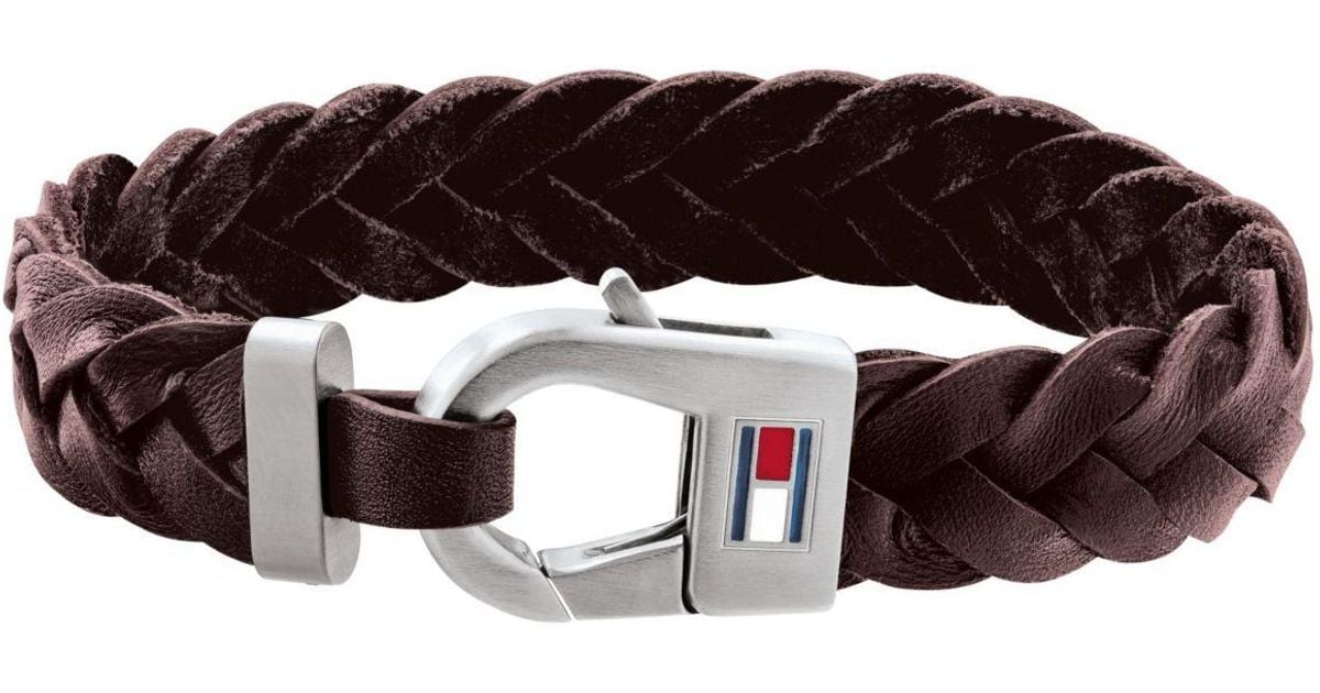 Tommy Hilfiger Genuine Leather Bracelet in Brown for Men Lyst