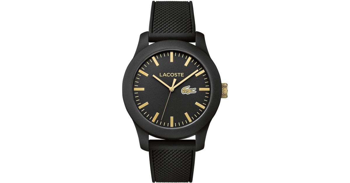 lacoste black and gold watch
