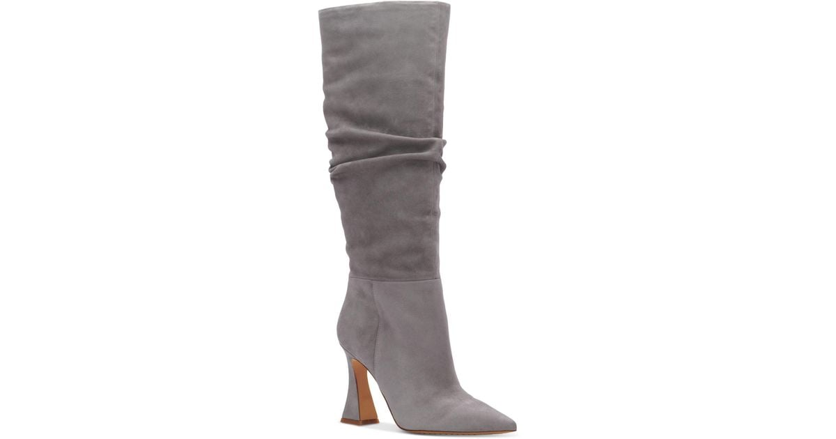 Vince Camuto Suede Alinkay Slouch Kneehigh Boots in Gray Lyst