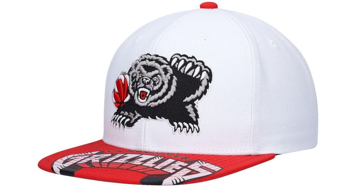 Mitchell & Ness X Lids White, Red Vancouver Grizzlies Hardwood Classics Reload 3.0 Snapback Hat