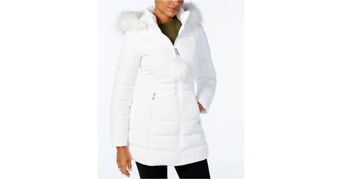 Inc International Concepts Petite Hooded Faux Fur Trim Puffer Coat Created For Macy S Reviews Coats Petites Inc International Concepts Women S