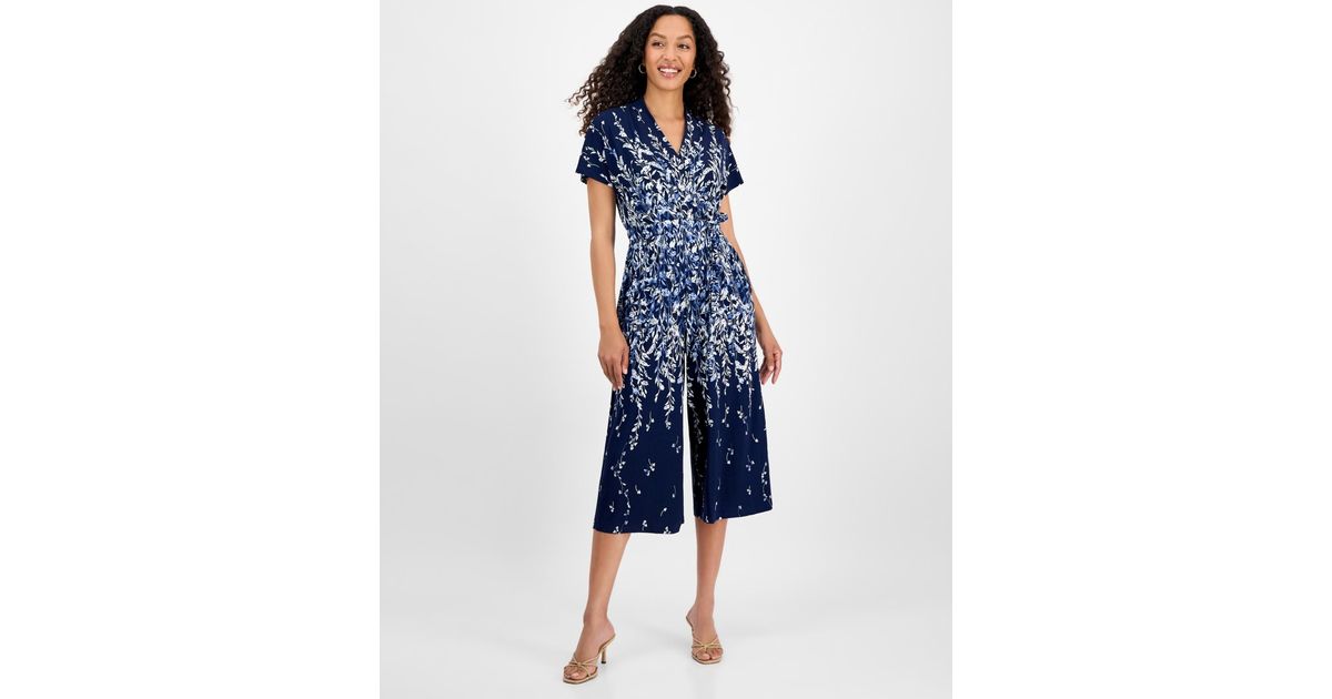 Sandra Darren Jumpsuit Sandra Darren Petite Printed Cropped