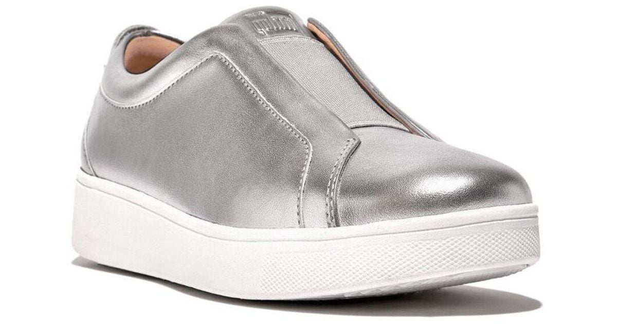 fitflop rally trainers silver