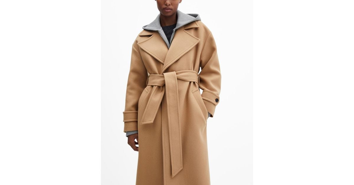Mango Tailored Lapel Wool Blend Coat