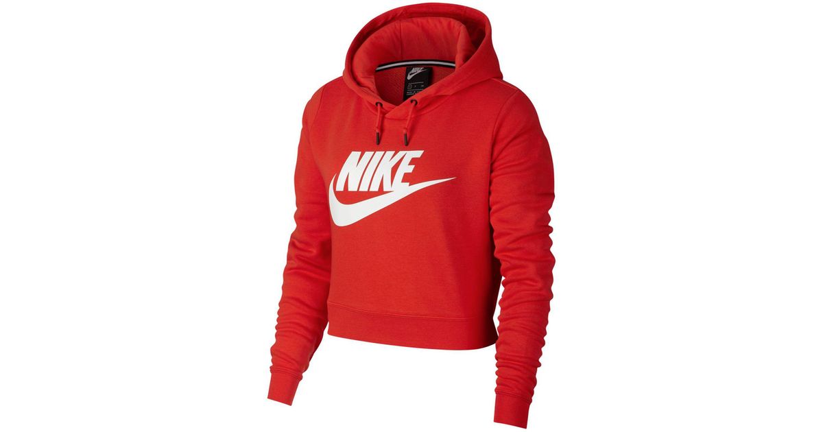 sportswear rally logo cropped fleece hoodie
