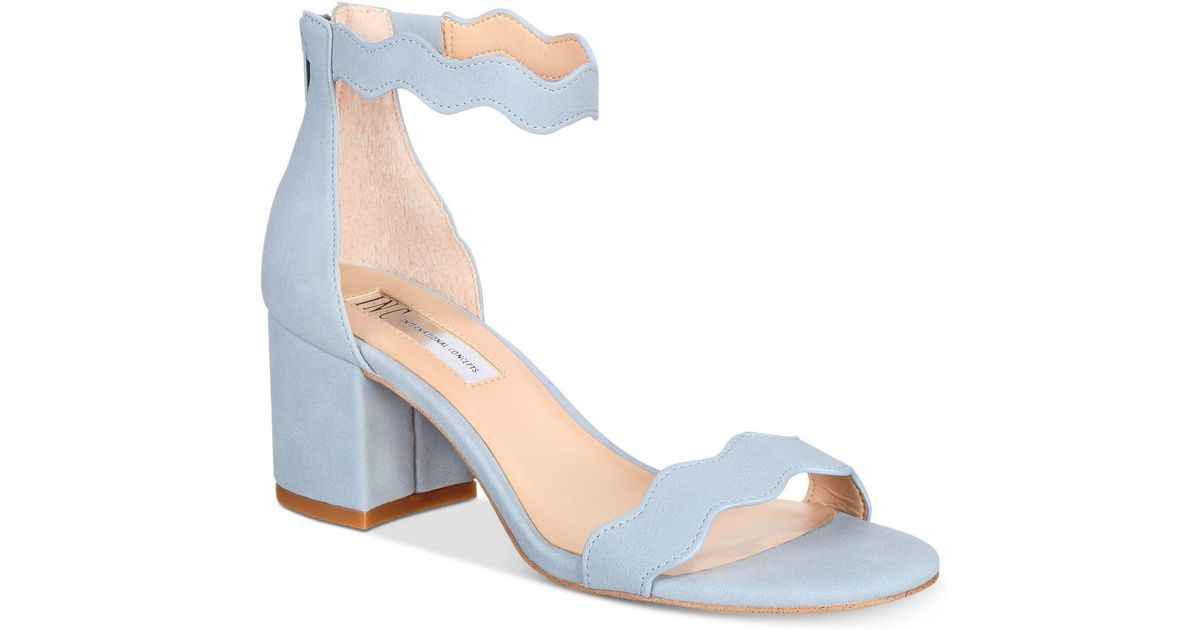 INC International Concepts Hadwin Scallop Block-heel Sandals in Blue | Lyst