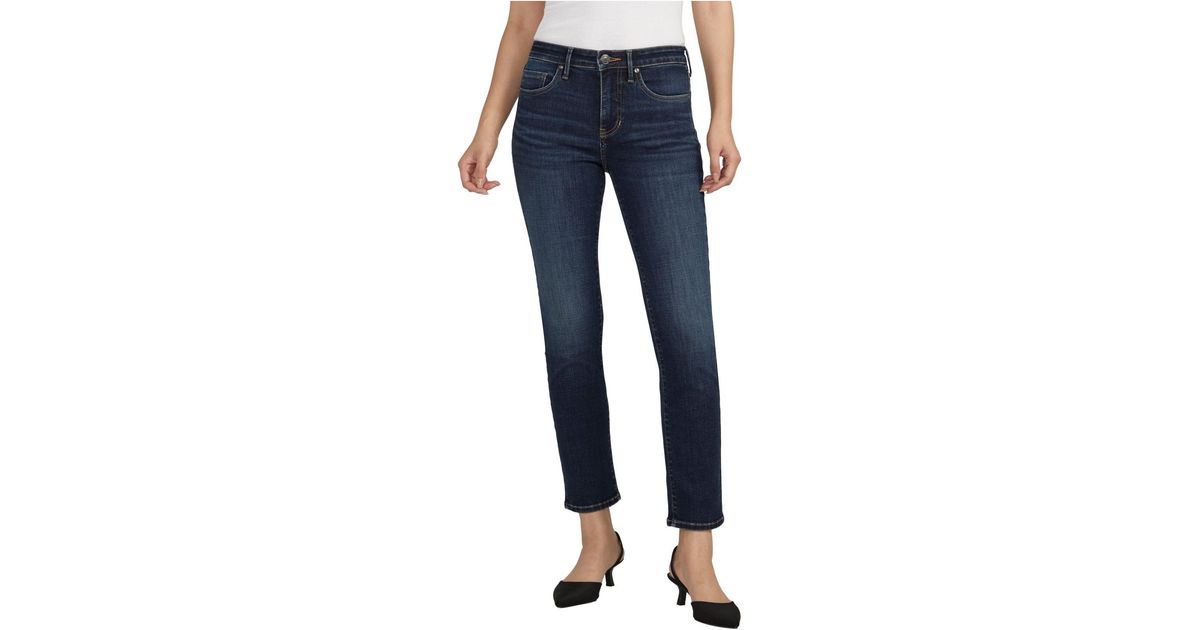 Jag Cassie Mid Rise Slim Straight Leg Jeans in Blue | Lyst