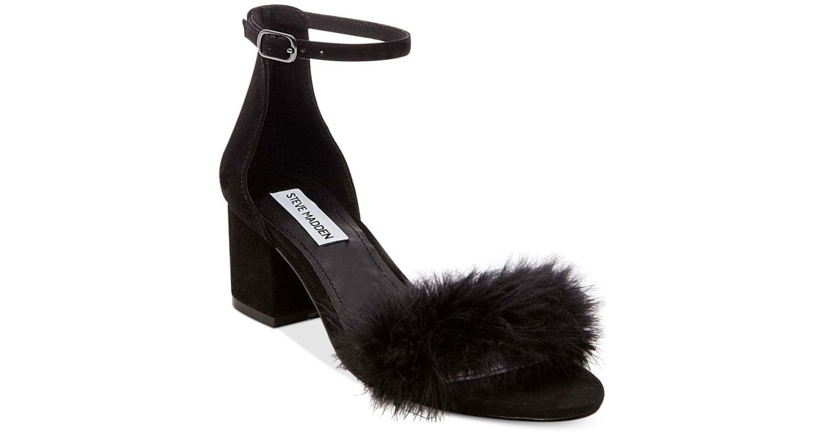 Fur Imelda Feather Block-heel Sandals 