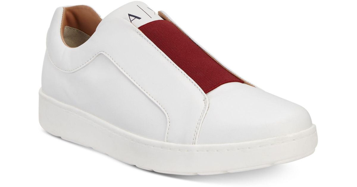 Armani Exchange Slip-on Sneakers With Color-block Detail in White for Men - Lyst