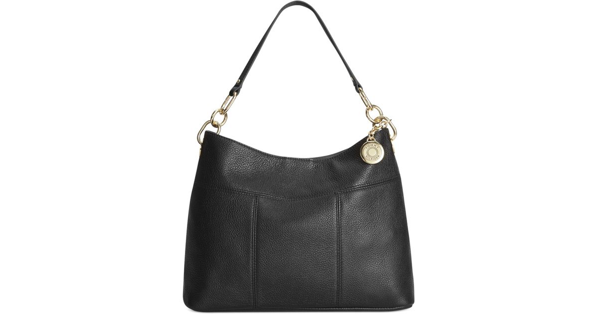 tommy hilfiger black leather purse
