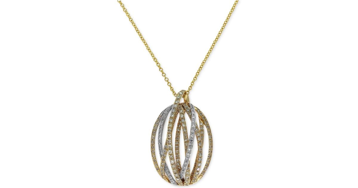 Effy Diamond Pendant Necklace (5/8 Ct. T.w.) In 14k Gold And White Gold