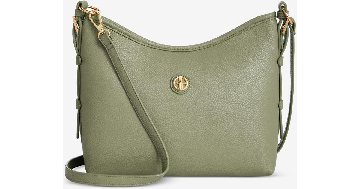 Giani Bernini Pebble Soft Medium Shoulder Bag in Green | Lyst