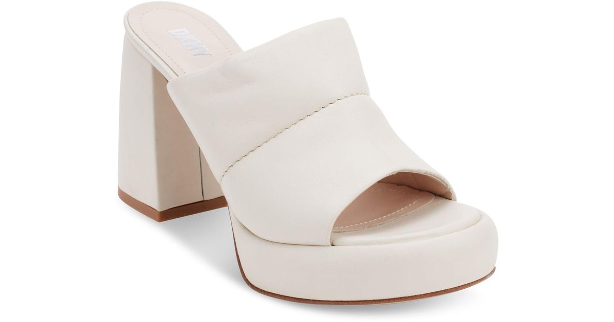 DKNY Benedetta Slip-on Platform Sandals in White | Lyst