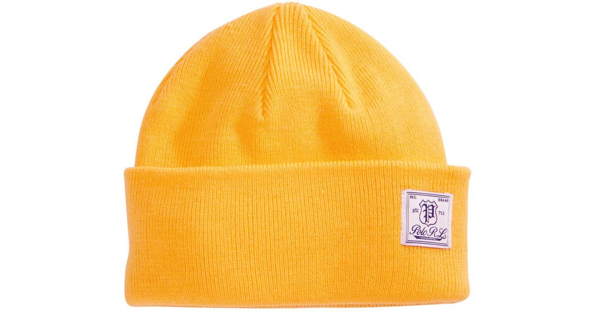 Polo Ralph Lauren Synthetic Fisherman Beanie in Yellow for Men - Lyst