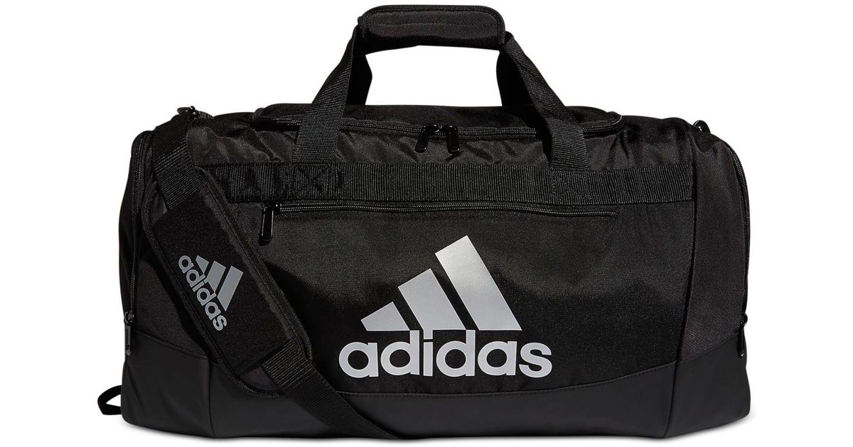 adidas Synthetic Defender Duffel Bag Medium in Black/Silver (Black) | Lyst