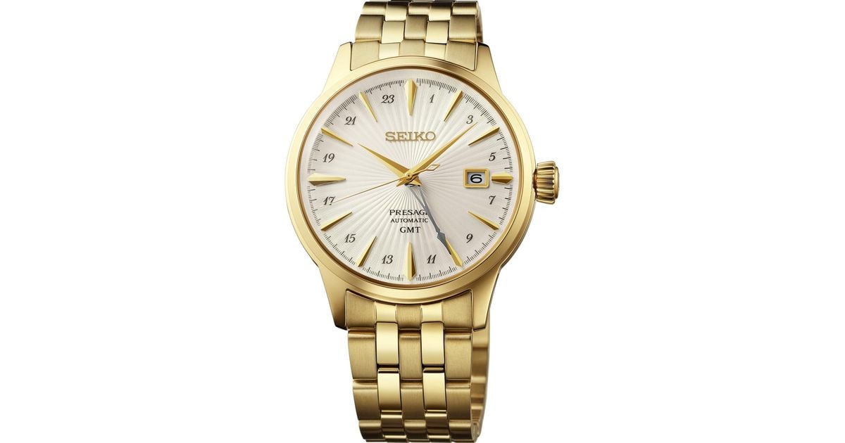 Time Watch Colourful Seiko Presage Cocktail Time Gold-tone Stainless Steel Bracelet Watch 40 ...