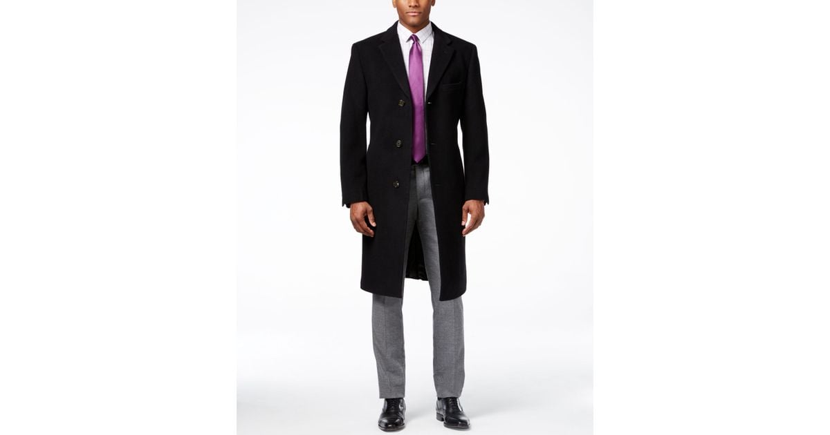 Lauren by Ralph Lauren Columbia Cashmere-blend Overcoat in Black for Men |  Lyst